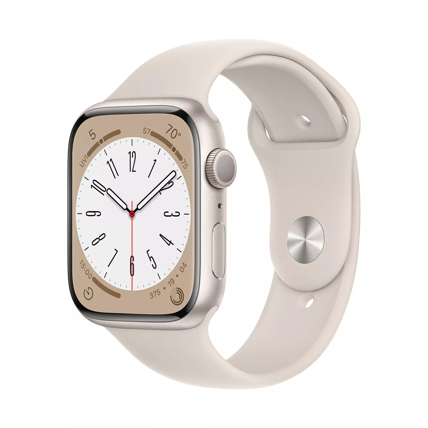 Apple Watch Series 8 45mm, алюминий «сияющая звезда», спортивный ремешок цвета «сияющая звезда» M-L