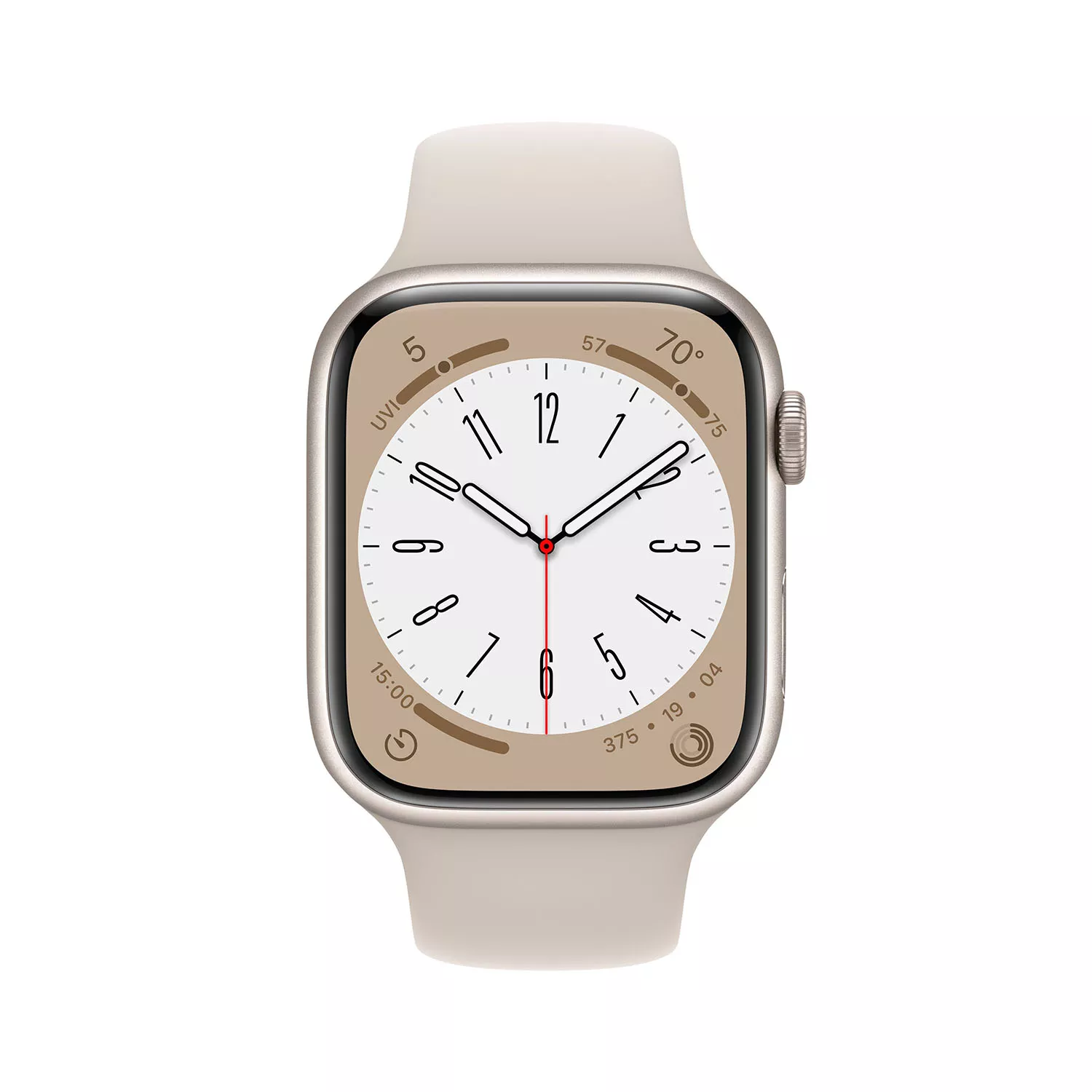 Apple Watch Series 8 45mm, алюминий «сияющая звезда», спортивный ремешок цвета «сияющая звезда» S-M