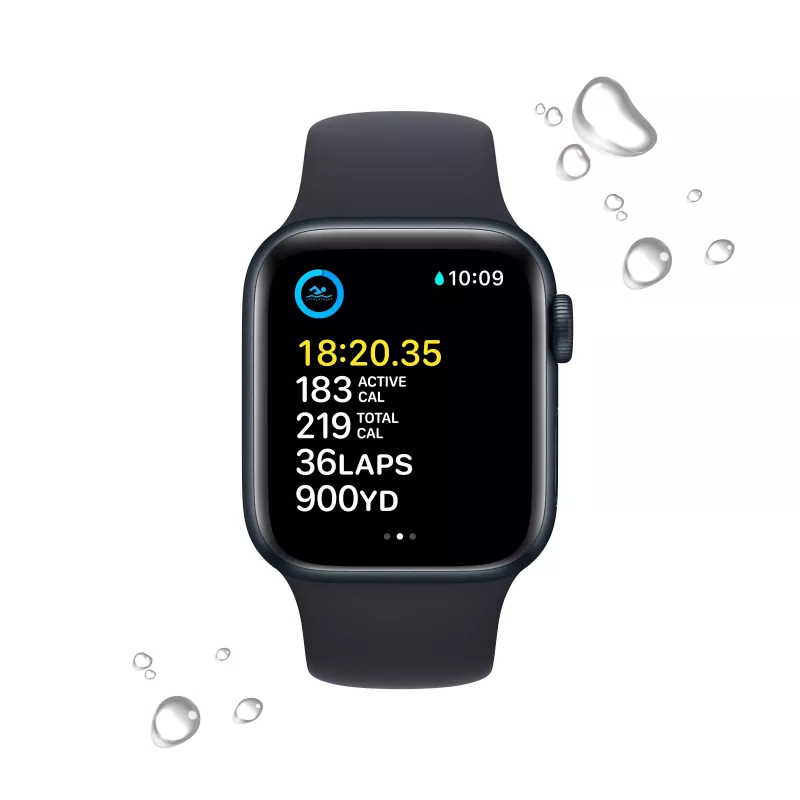 Apple Watch SE 2022 40mm, алюминий «тёмная ночь», спортивный ремешок цвета «тёмная ночь»
