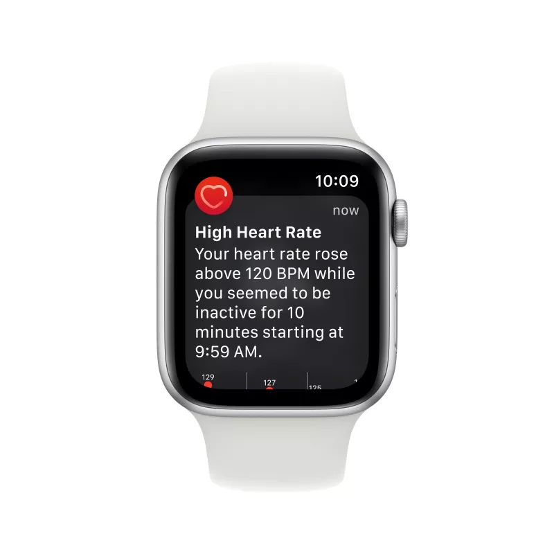 Apple Watch SE 2022 40mm, алюминий серебристого цвета, спортивный ремешок белого цвета