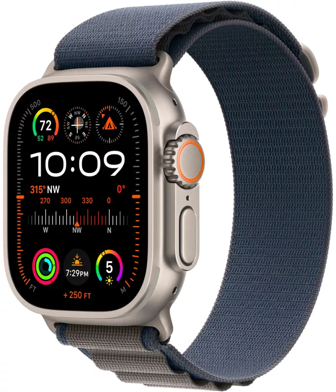 Apple Watch Ultra 2, 49мм, корпус из титана, ремешок Alpine Blue, L (165-210мм)