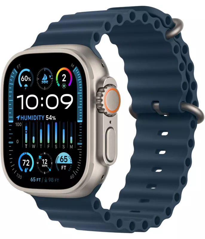 Apple Watch Ultra 2, 49мм, корпус из титана, ремешок Ocean Blue