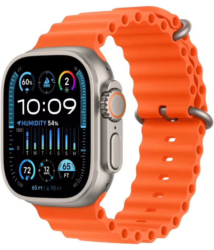 Apple Watch Ultra 2, 49мм, корпус из титана, ремешок Ocean Orange