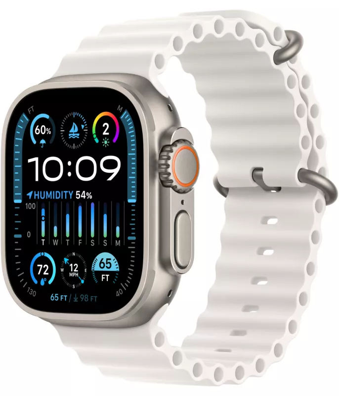 Apple Watch Ultra 2, 49мм, корпус из титана, ремешок Ocean White