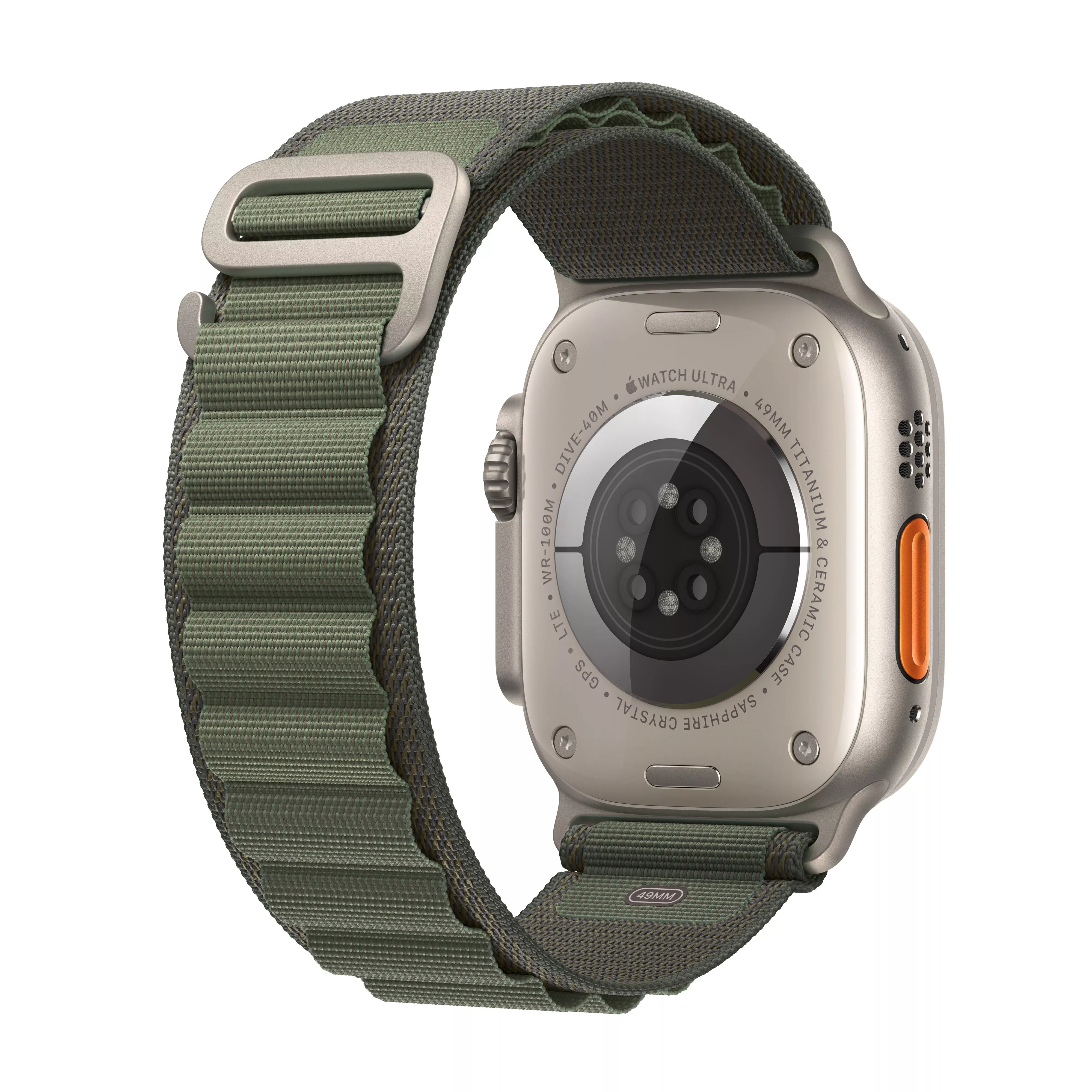 Apple Watch Ultra 49mm Titanium Case Green Alpine Loop